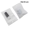 10x18cm 100pcs / lot blanc mat clair poly plastique fermeture à glissière sac d'emballage auto-scellant pour câble USB lignes de données refermables pochette de stockage