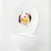 5pcs 3d Carton en trois dimensions autocollants de porc mignons créatifs de toilette de salle de bain autocollants PVC amovibles