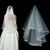 Enkla korta tyllbröllopslöjor Två lager med Comb White Ivory Bridal Veil för Bride For Marriage Wedding Accessories63198481014989