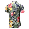 M-6XL 7XL Erkek Gömlek Casual Slim Fit Hawaiian Gömlek Erkekler Yaz Gömlek Yeni Stil Baskı Kısa Kollu Erkek Elbise