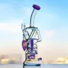 10.1 pouces en verre violet Bongs Recycler Recycler Gireaux d'huile Hoookahs Shisha Smoke Pipe Dab Accessoire avec un banger de 14 mm