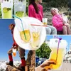 Fedex/DHL Drink Pouches Bags frosted Zipper Stand-up Plastic Drinking Bag with straw with holder Reclosable Heat-Proof 17oz