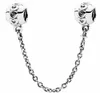 Authentic Love Connection Safety Chain S925 Sterling Silver Floral Safety Chain Fit For Pandora Bracelet Withy Brand Velvet Bag