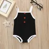 Baby rompers nyfödda suspenders fasta jumpsuits barn sommar ärmlös kropp bodysuit barn onesies sleepwear payamas klättra kostym kläder cyp266