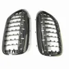 2 pcs lustroso grade de corrida frontal preto para BMW G30 G38 2017-2019 Prata Diamante Car Styling Grelhados Grelhados