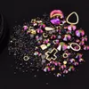 Nail Art Dekorasyon Charm Gem Boncuk Rhinestone Hollow Shell Flake Flatback Perçin Karışık Parlak Glitter 3D DIY Aksesuarları