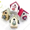 Festa fai-da-te in legno leggero per bambini Decorazione Festival Simpatico ornamento natalizio Mini Cabin House Home Hanging Gift