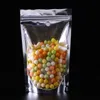 16*24+4cm 100pcs translucent and silver zip lock packaging bag clear aluminum foil zipper pouch food storage doypack bags