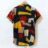 Katoen Hawaiian Shirt Mannen Turn Down Kraag Geometrische Print Zomer Shirts 2019 Casual Streetwear Heren Kleding Camisa Masculina