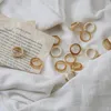 Nieuwe minimalistische vintage brede ivoorring witte schemering acryl ringen voor vrouwen frech romantische sieraden cadeau voor meisje