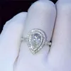 Bague de promesse Vecalon Water Drop en argent sterling 925, bague de fiançailles en diamant taille poire, bagues de mariage pour femmes, bijoux 6976840