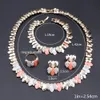 African Jewelry Set Women Luxury Dubai Gold Colorful Necklace Earring Ring Bracelet Bridal Party Jewellery Set1960610