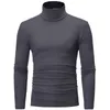 Men's Sweaters Streetwear Winter Warm Cotton High Neck Pullover Collar Solid Color Basic Slim Sweater Fashion Bottoming Shirt