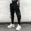 Pantaloni da uomo Hip Hop Bandage Pantaloni da ballo neri con tasche Chiusure Pantaloni cargo alla moda 2020 Nuovi arrivi