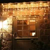 Gordijn Icicle LED String Lights Christmas Lights Outdoor Decoration 220 V 4m Droop 0.4-0.5-0.6m Fairy Lights voor dakranden, tuin, balkon
