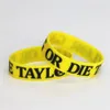 1 PC Nowa Moda Taylor Gang lub Die Wypełniony atrament Kolor Silikonowy Opaska Szerokie BraceletsBangles Band do rozdarcia Prezent SH1421