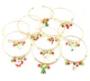 Novas Encantos Pulseira Árvore de Natal da rena Red trenó de Papai Noel Dangle Charme bastão de doces do boneco de neve esmalte charme jóias Desconto para menina