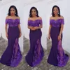Aso Ebi Evening Gowns Mermaid Off The Shoulder Short Sleeves Appliques Sweetheart Formal African Party Women Wear