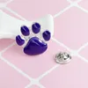 Miss Zoe Purple Dog Paw Pin Cute Cartoon Brooch Cat Kitten Brosch Pins Puppy Claw Badge Present Smycken för husdjursägare Dropshipping