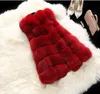 Hot Sell Luxury High Imitation Women Faux Fur Vest Long Coat Winter Woman Warm Thick Splice Jackets Female Waistcoat Outwear