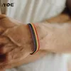 IYOE Arcobaleno Gay Pride Tessuto Corda Intrecciata Stringa Braccialetto di Amicizia Per Le Donne Degli Uomini Dell'orologio Braccialetti A Catena Gioielli Boho