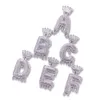 Benutzerdefinierte Name Schmuck Krone Bail Initialen Buchstaben Kette Halsketten Anhänger Micro Gepflasterte Zirkon Halskette Halloween Gift215U