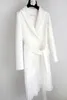 2019 İlkbahar ve Yaz Beyaz Rüzgarlık Etek Takım Elbise Ile Lady Katlama Uzun İnce Suit Ceket Zarif Mizaç Kadın Giyim