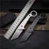 High Quality EDC Survival Straight Knife DC53 Stone Wash Tanto Blade Full Tang Steel Handle Fixed Blades Knives With Kydex