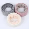 Winter Warm Men And Women Knitted Scarves Pure Wool Knitting Rings Velvet Inside Unisex Design 13 Colors 25x23cm