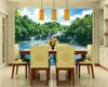 カスタム任意のサイズ3D壁紙森林滝3D三次元壁画風景背景壁HD壁紙