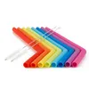 colorful silicone straws for cups food grade 25cm silicone straight bent straw bar home drinking