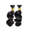 3pcs cheveux humains en vrac brésilien vague lâche pour tresses bouclés tressage cheveux en vrac