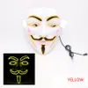 LED-Maske, Halloween, dekorative Hacker-Masken, Cosplay-Kostüm, Vendetta Guy Fawkes, leuchten für Party, Festival, Gastgeschenke, Requisiten, 8 Farben, PHJK1909