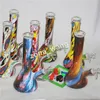 Narguilés Bongs Pipes à eau en verre Pyrex Bong avec des lèvres colorées 14mm Joint Beaker Oil Rigs