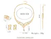 4 pièces bijoux de mariage en or goutte d'eau cristal clavicule chaîne collier ensemble bijoux de mariée perles de luxe Bracelets collier E325G
