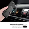 Voor iPhone X Case Creditcard Slot Cover Wallet Case Magnetische Veiling Auto Rijdende verdediger Case voor Samsung S10Plus Note 9