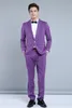 Pular Purple One Button Groom Tuxedos Notched Lapel Men Suits Wedding/Prom/Dinner Best Man Blazer(Jacket+Pants)
