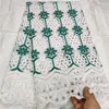 2020 Latest African Net Lace Fabric 100% Cotton Punch Embroidery High Quality Swiss voile Lace Fabric For Wedding party dress