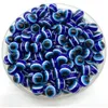 1000 pièces de perles bleues rondes en résine maléfique, perles d'espacement à rayures, bijoux à la mode, fabrication de bracelets 4 5 6 8 10mm