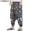 Pantaloni da uomo Baggy Cotton Linen Harem Uomo Hip-hop Donna Plus Size Pantaloni a gamba larga Casual Vintage Long Pantalones Hombre 20211