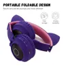 Headphony LED Cat Ear Headphones Bluetooth Anuluje Dorośli Dzieci Dziewczyna Słuchawki Wsparcie TF Card FM Radio z Mic Wireless + Wired