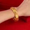 Dubai Bangle Wedding Bridal Jewelry Yellow Gold Filled Trendy Womens Bangle Bracelet Openable Gift