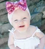 Dziewczyny Bawełniane Turban z Bowknot Children Cekiny Opaska Cute Toddler Head Wrap Indie Styl Cap Knot Bow Hats Na Boże Narodzenie