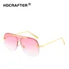 New arrival 2019 HDCRAFTER sunglasses for men UV400 metal frame resin lense 68mm with case