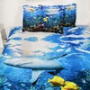 tema subacqueo doppia pesce biancheria da letto copripiumino matrimoniale delfino copriletto letto full size blu e giallo coverlet bambini imposta ragazzo e una ragazza