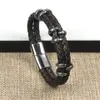 New Dragon Claw echte Doppel-Leder-Armbänder Art und Weise kühlen Mann-Armband-Schmuck Mens-Edelstahl-Silber-Armbänder