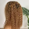 Braziliaans maagdelijk haar Kinky Curly 1B/30 Ombre Human Hair 13*4 Lace Front Wigs 12-32inch 1B 30 Twee tonen Color Kinky Curly Yirubeauty