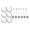 18st / set Moon Star Rhinestone Hairpin Hair Clip Hårstift Bröllop Bröllop Hairwear Tillbehör Huvudband Kvinnor Smycken Gåvor