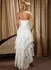 Korte voorkant lange rugland westerse trouwjurken lieverd chiffon high lage bruidsjurken goedkope strand bruiloft receptie jurk 339s