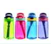 Bottiglia d'acqua per bambini da 16 once Sippy Cup Bicchieri in plastica Bottiglia a bocca larga a prova di perdite senza BPA con coperchio ribaltabile Tazze a prova di perdite e fuoriuscite GGA3235-1